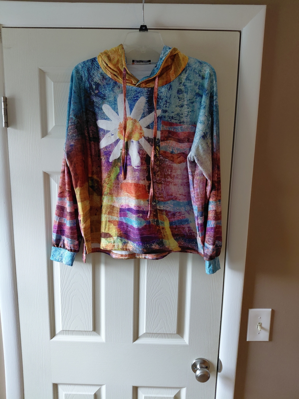 Multicolor Daisy-Print Hoodie Top - Women